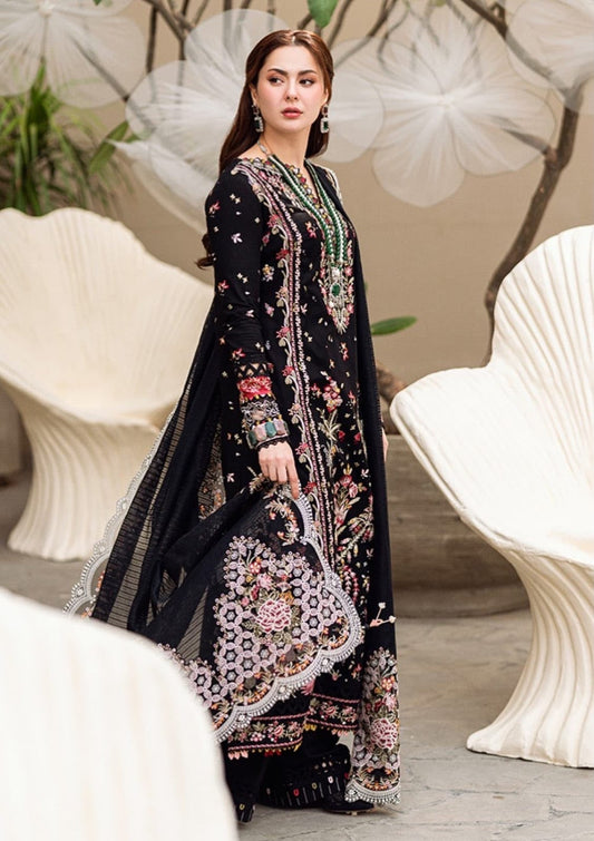 Qalamkar Brand Premium Quality Luxury Viral Black Design Heavily Embroidery Unstitch 3 Piece Dress