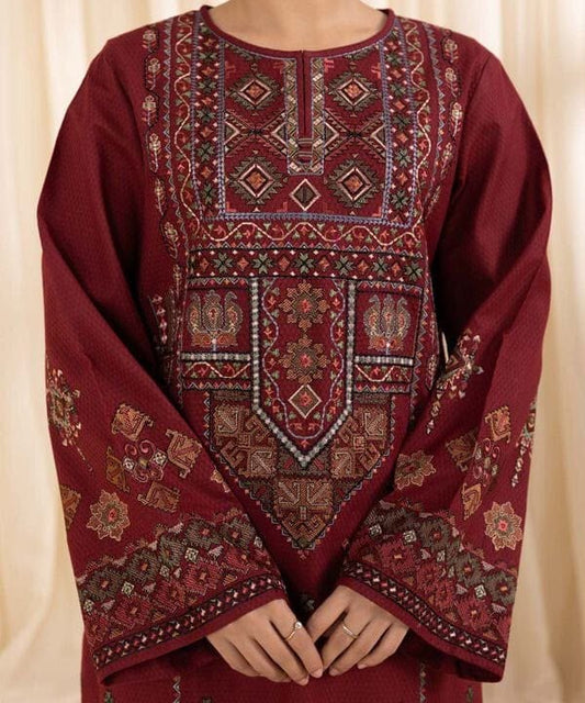 Sapphire Brand Premium Quality Dhanak Embroidery 3 Piece Unstitched Dress