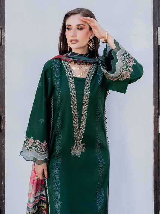 Izel Brand Premium Quality Dhanak Stuff Beautiful Viral Unstitched 3 Piece Dress