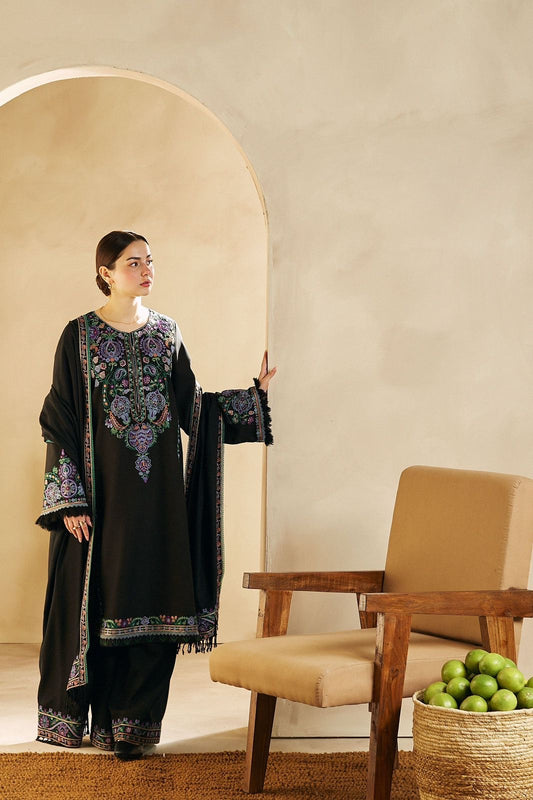 Zara Shah Jahan Brand Premium Quality Dhanak Embroidery Unstitch Dress With Embroidery Shawl