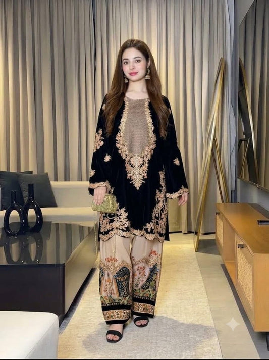 Ethnic Brand Most popular Silk Design With Heavy Embroidery Premium Fabric Formal Unstitch 2Pc Dress