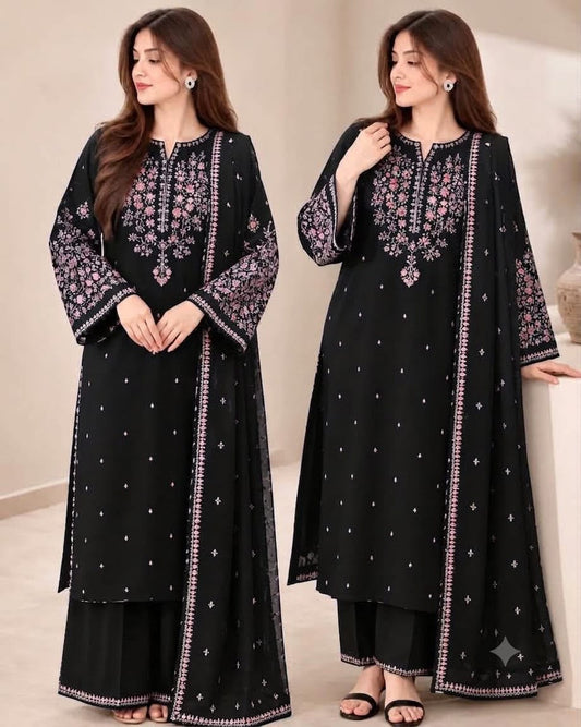 Batik Brand Premium Quality Most Popular Design With Premium Dhanak Shawl 3 Piece Unstitched Dress