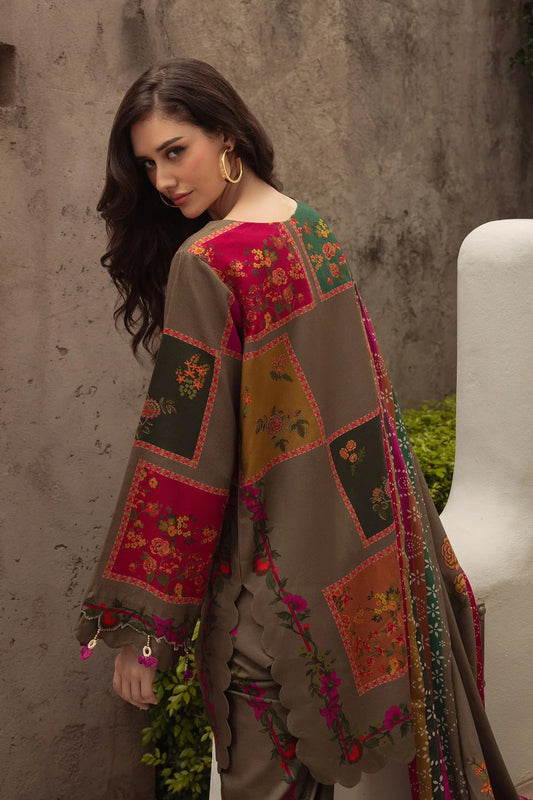 Shemoz Silk Printed With Printed Chiffon Dupatta 3 Piece