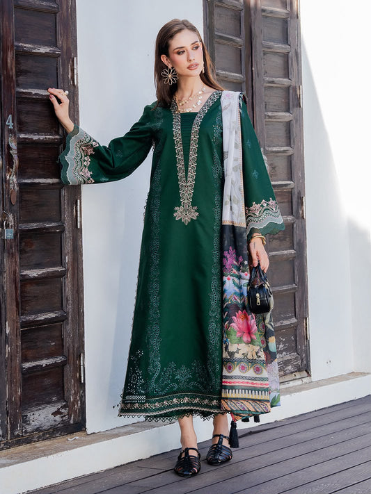 Izel Brand Premium Quality Dhanak Stuff Beautiful Viral Unstitched 3 Piece Dress